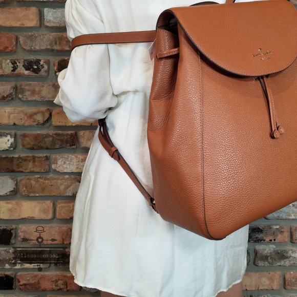 AUTHENTIC NWT Kate Spade Large Leila Backpack Warm Gingerbread BROWN Ginger main image 6